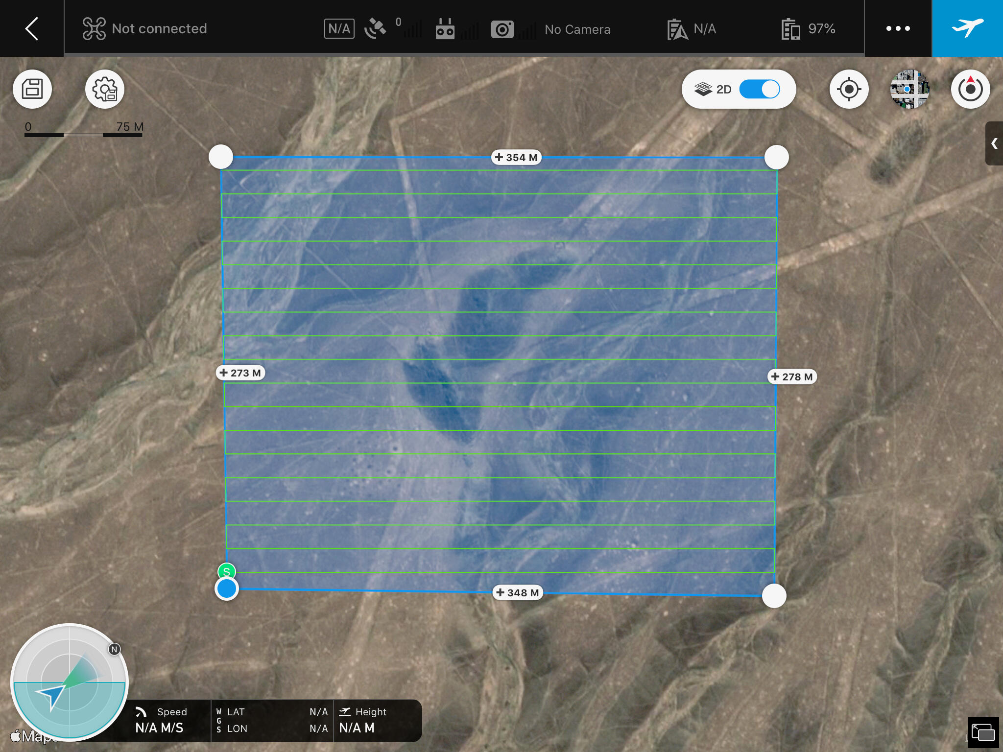 Das zu prospektierende Gebiet des NAZCA III-Projektes